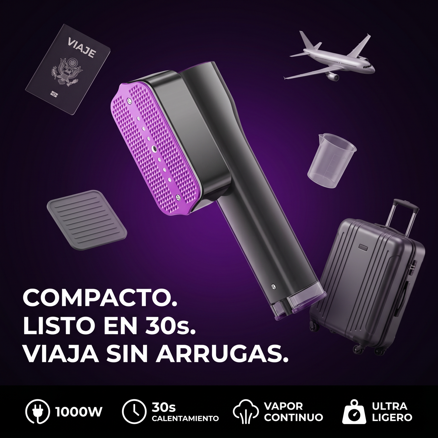 Vaporizador de ropa portátil
